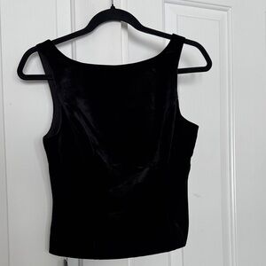 Astr Velvet Black Sleeveless Tank Top